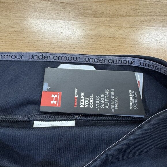 Under Armour Heat Gear Team Shorty Shorts L Black 3" Inseam Compression Athletic - Picture 4 of 10